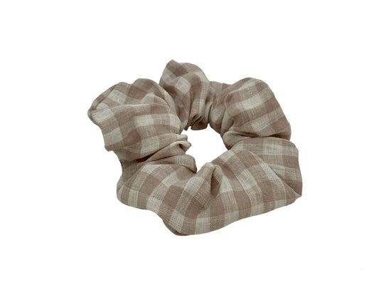 Scrunchie gingham - Cream